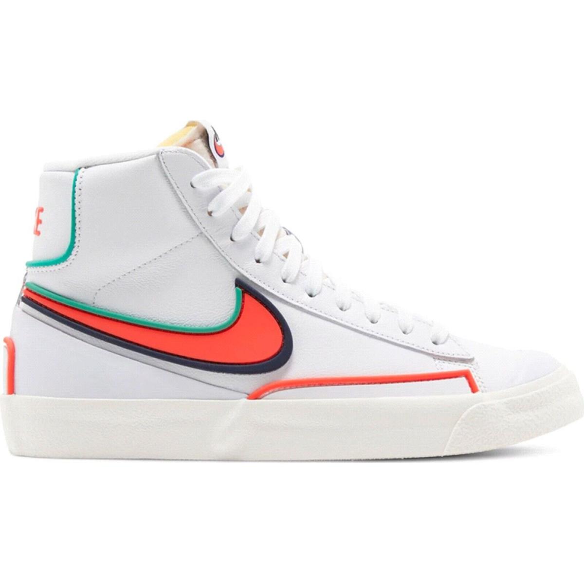 Nike Women`s Blazer Mid `77 Infinite Sneaker - White/Bright Crimson-Blue Void