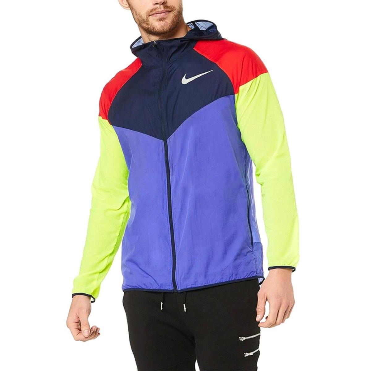 Nike Men`s Windrunner Jacket Persian Violet/obisidian/reflect Silver-large - Multicolor