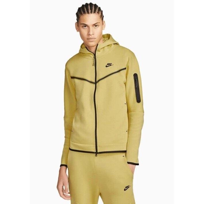 Nike Sportswear Tech Fleece Full Zip Hoodie Yellow Mens Multi Sizes CU4489-700