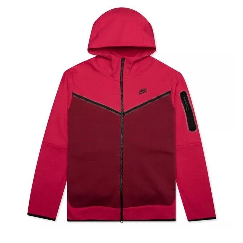 Nike Sportswear Tech Fleece Hoodie Berry Red Pink Mens Multi Sizes CU4489-643 - Red