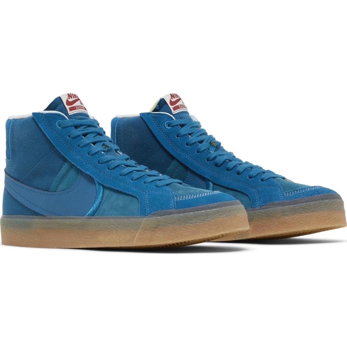 DV5468-300 Mens Nike SB Zoom Blazer Mid Prm Plus `green Abyss Gum` - Green Abyss/Green Abyss-Phantom-Gum Yellow