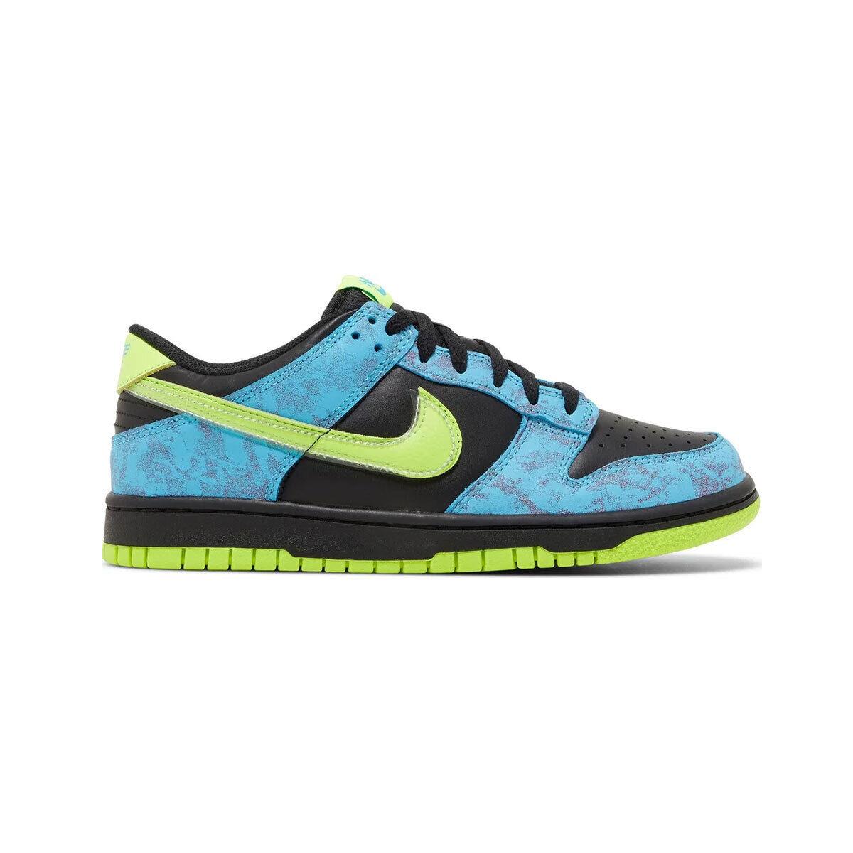 Nike Dunk Low GS SE `let`s Dance` DV1694-900 Acid Wash/baltic Blue Volt SZ 3Y-7Y - Acid Wash/Baltic Blue