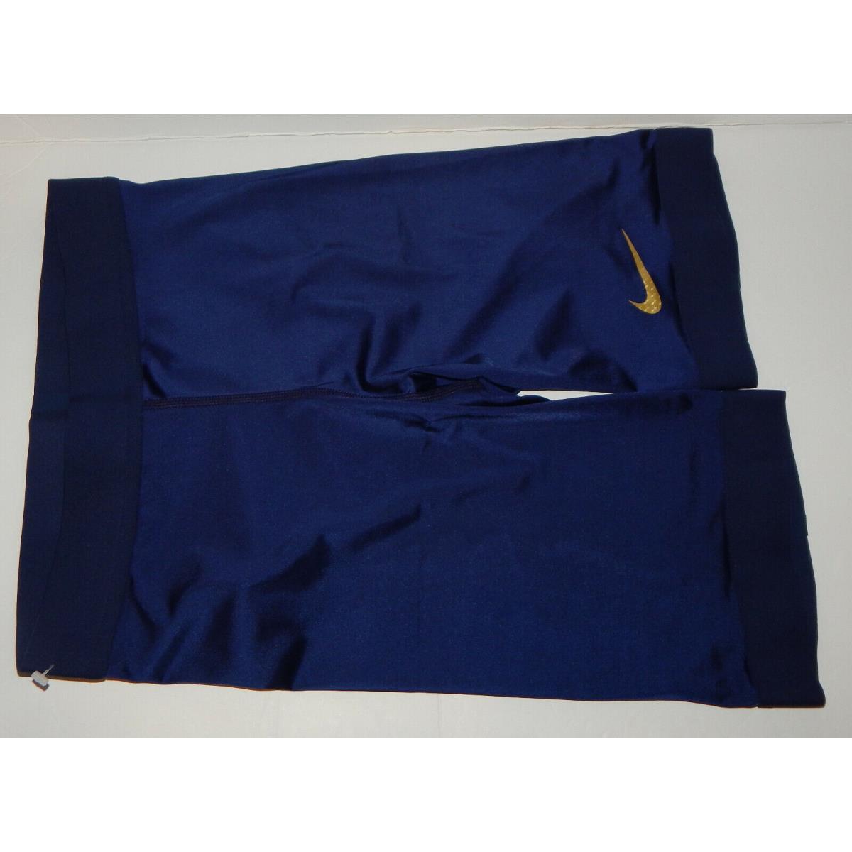 Nike Men`s Pro Elite Men`s Half 1/2 Tights Size L 484912-475 Navy Blue / Gold