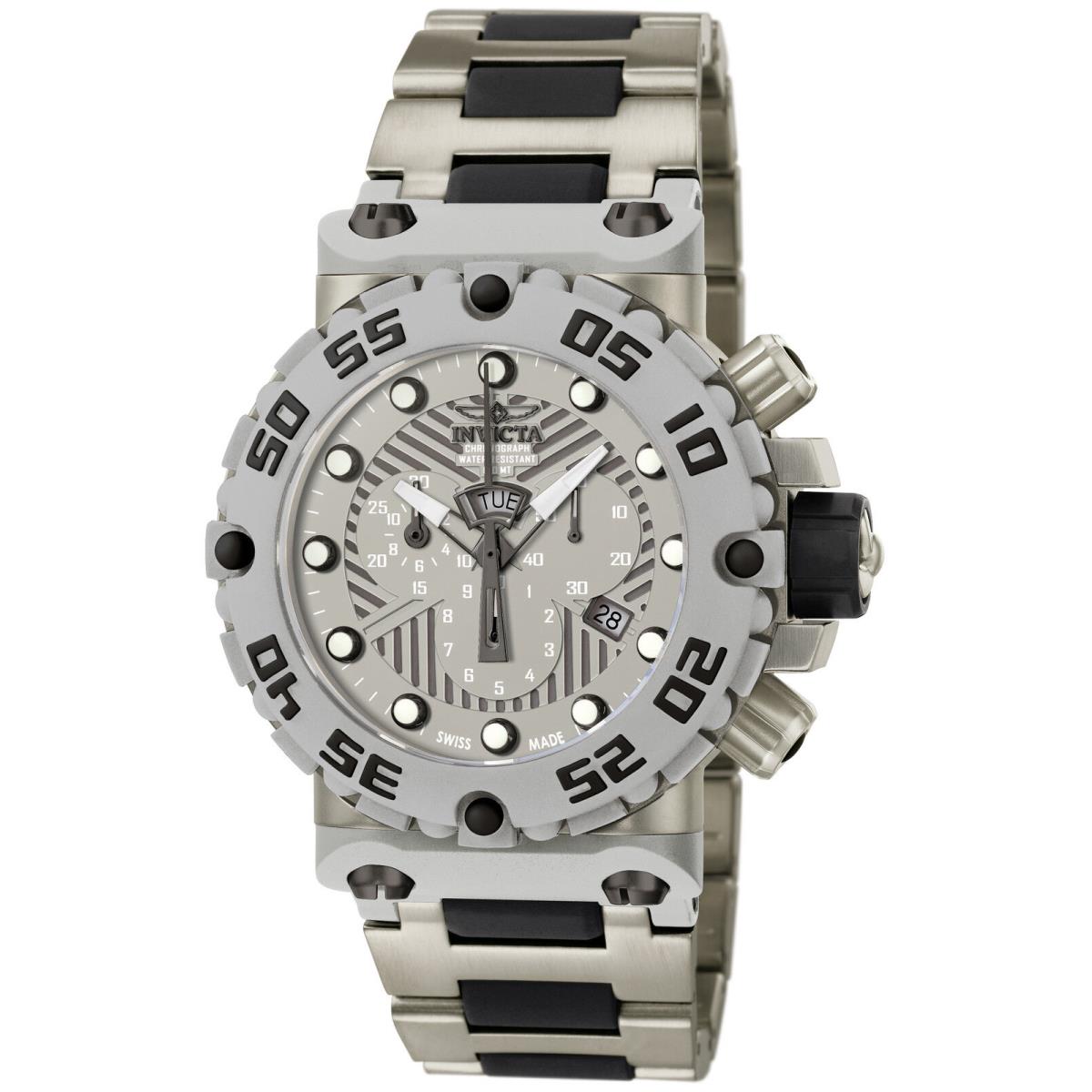 Invicta Subaqua Chronograph Day Date Polyurethane Strap Men`s Watch O406