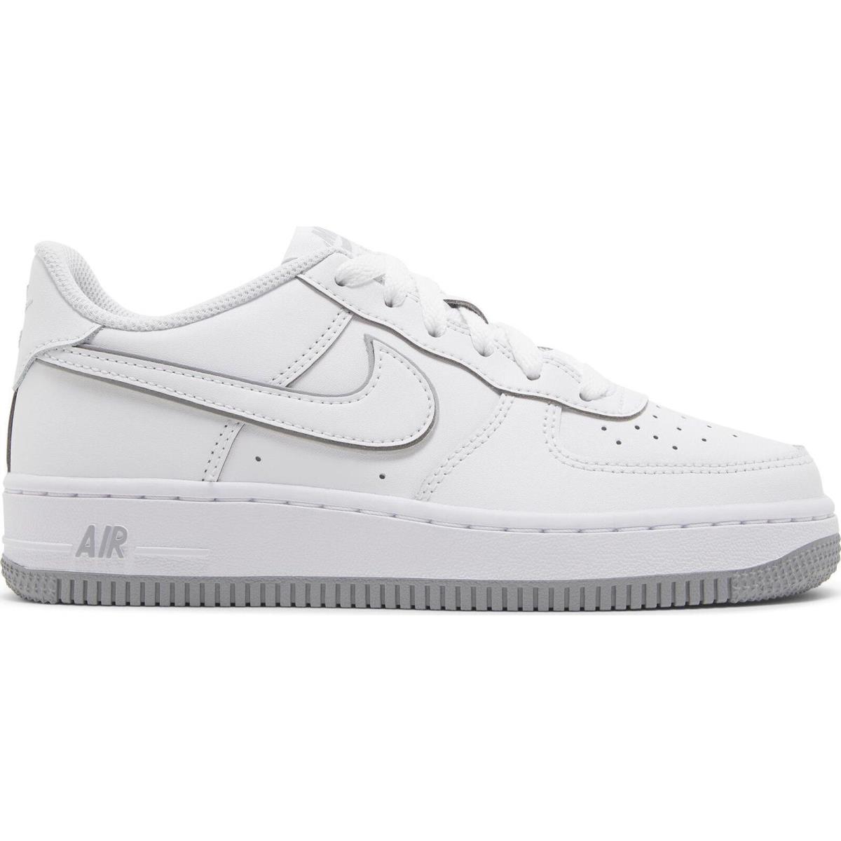 DX5805-100 Grade School Nike Air Force 1 Low `white Wolf Grey GS ` - White/White/Wolf Grey