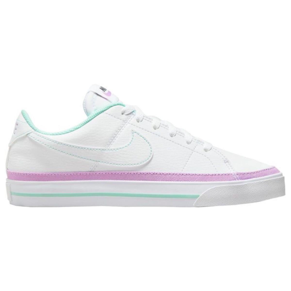Nike Women`s Court Legacy Sneakers Sport Running Gym Comfort Athletic Shoes - White, Manufacturer: White/Rush Fuchsia/Emerald Rise/White