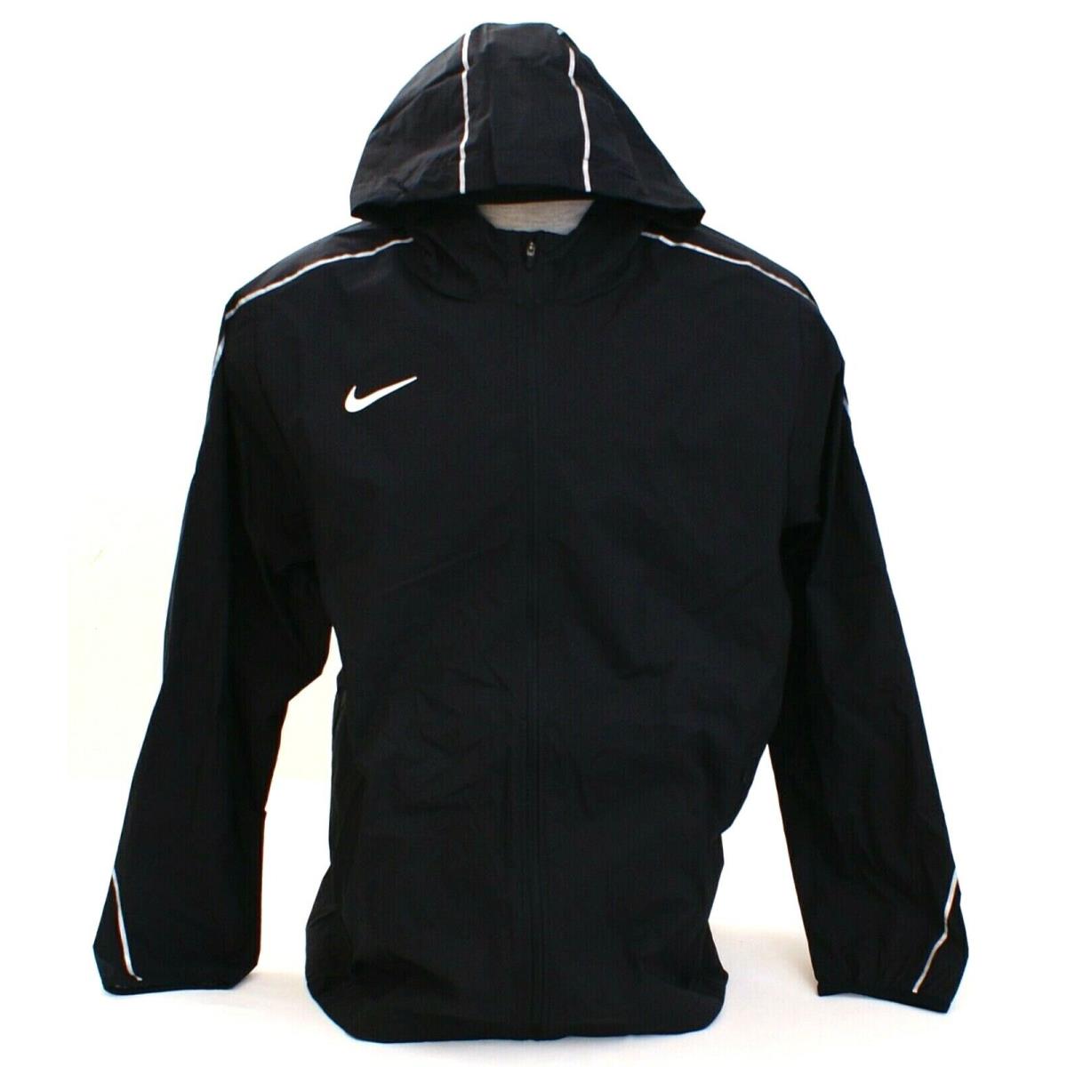 Nike Black Zip Front Hooded Woven Running Jacket Reflective Men`s