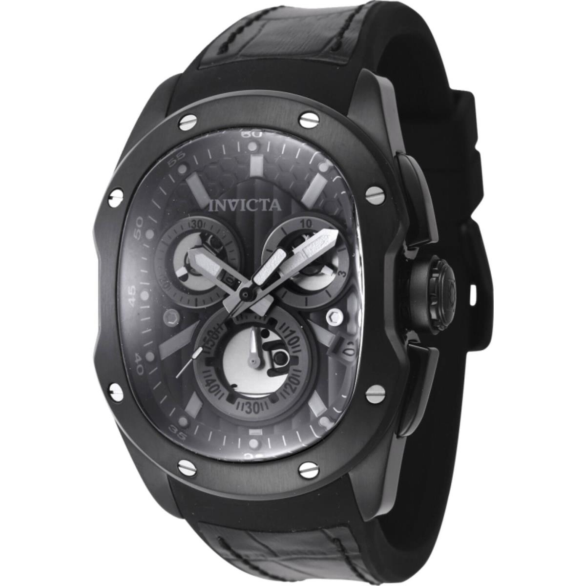 Invicta Men`s Watch Lupah Revolution 2.0 Quartz Chronograph Black Strap 45440