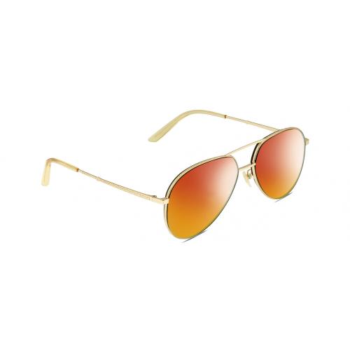 Gucci GG0356S Unisex Pilot Polarized Sunglasses Gold Yellow Crystal 59mm 4 Opt