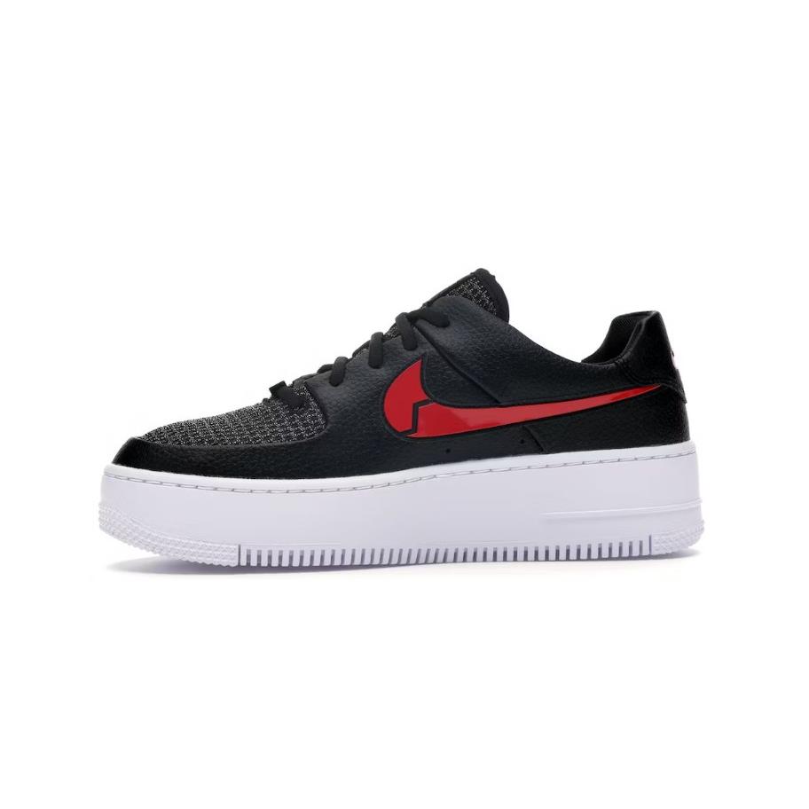 Nike Air Force 1 Sage Low Valentine`s Day 2020 Women`s Sz 6.5 - Black/Metallic Silver-University Red