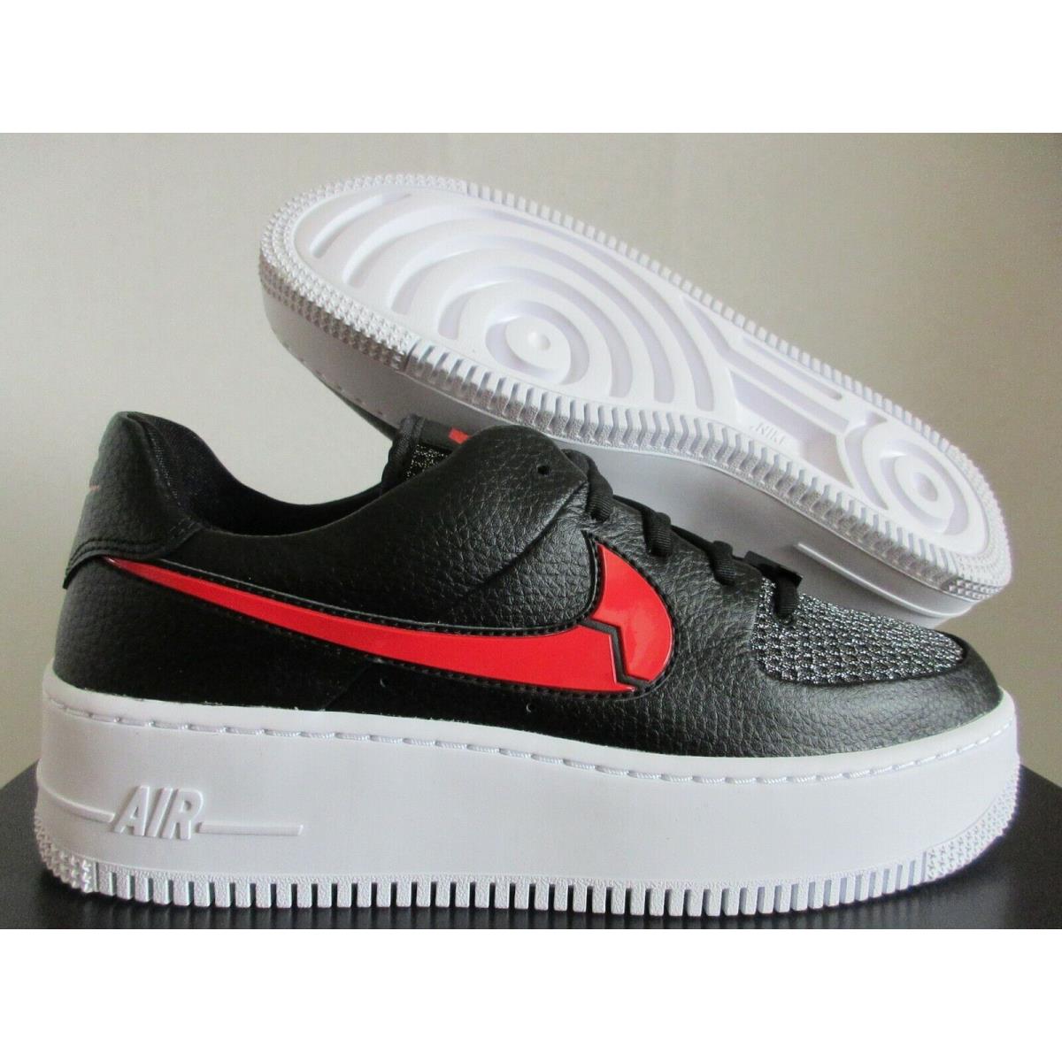 Wmns Nike Air Force 1 AF1 Sage Low Valentines Day Black-red SZ 9 CU4759-001 - Black