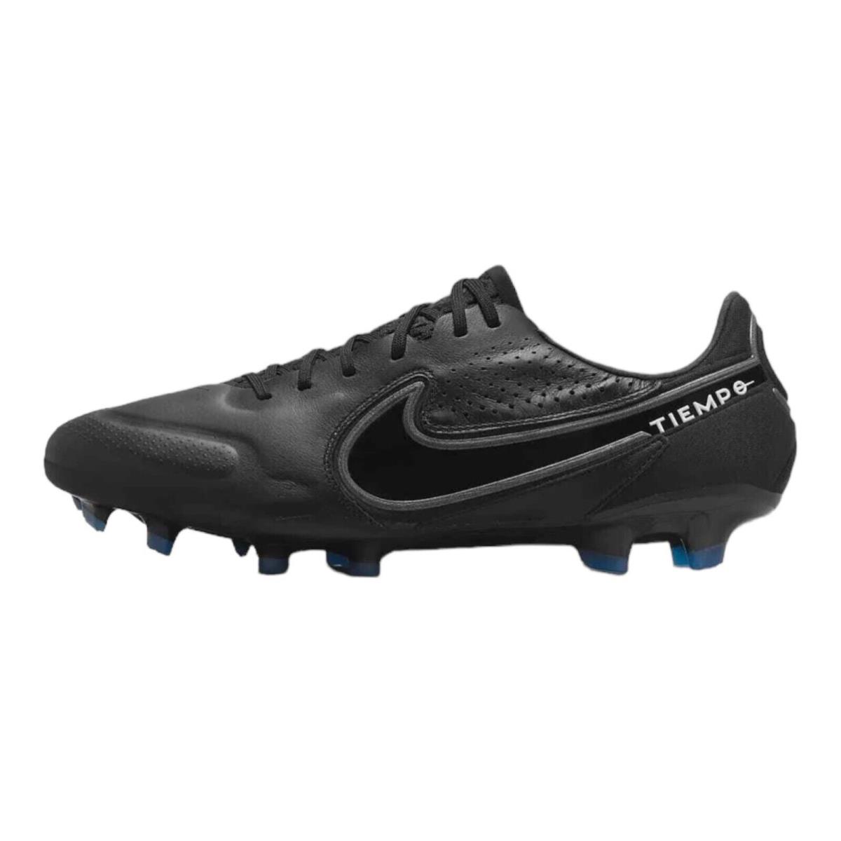 Nike Tiempo Legend 9 Elite FG Black Blue Grey Men`s Size 7 CZ8482-001 - Black