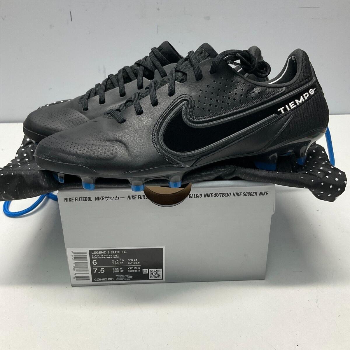 Nike Tiempo Legend 9 Elite FG Soccer Cleats Shadow Pack CZ8482-001 Men s Sz 6.5