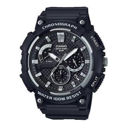 Casio MCW200H-1AV Chronograph Watch Black Resin Band 100 Meter WR Date