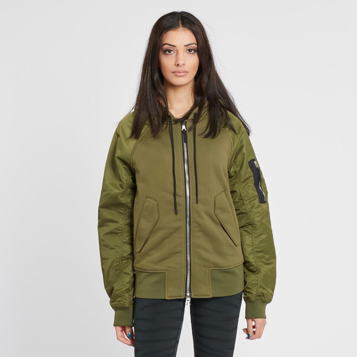 Nike Lab Hooded Bomber Women`s Olive Color Size XS Style 923836-395