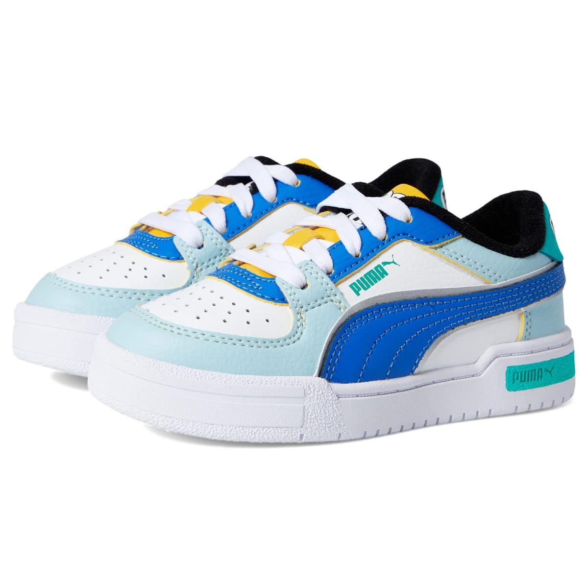 Children Unisex Shoes Puma Kids California Pro Pinball Little Kid - PUMA White/Aquamarine/Victoria Blue/Golden Rod