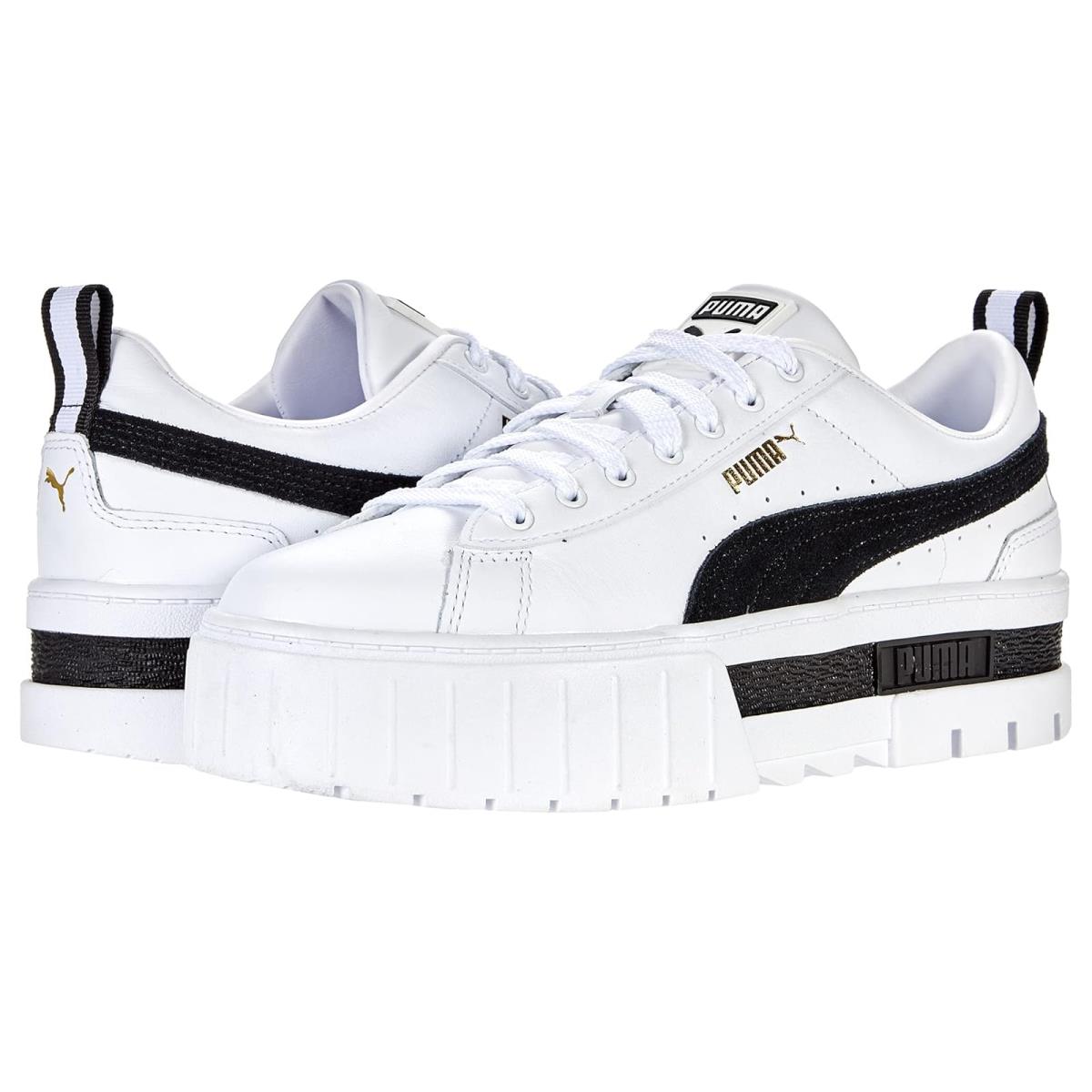 Woman`s Sneakers Athletic Shoes Puma Mayze Lth - Puma White/Puma Black