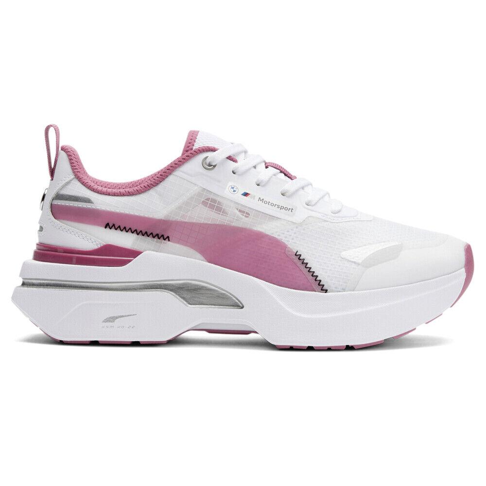 Puma Bmw Mms Kosmo Rider Lace Up Womens Pink White Sneakers Casual Shoes 30741 - Pink, White