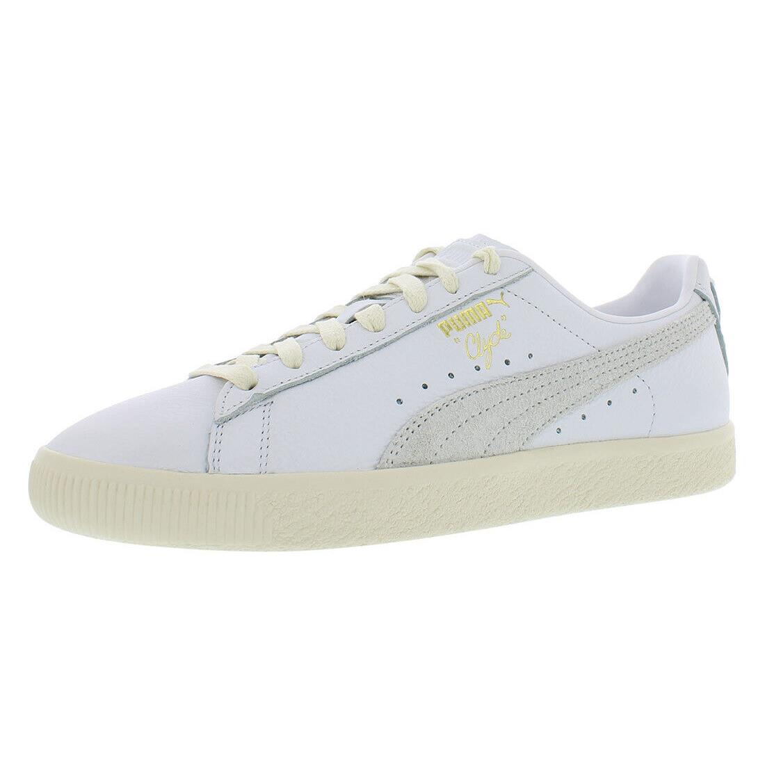 Puma Clyde Base Mens Shoes - Puma White/Frosted Ivory/Puma Team Gold, Main: White