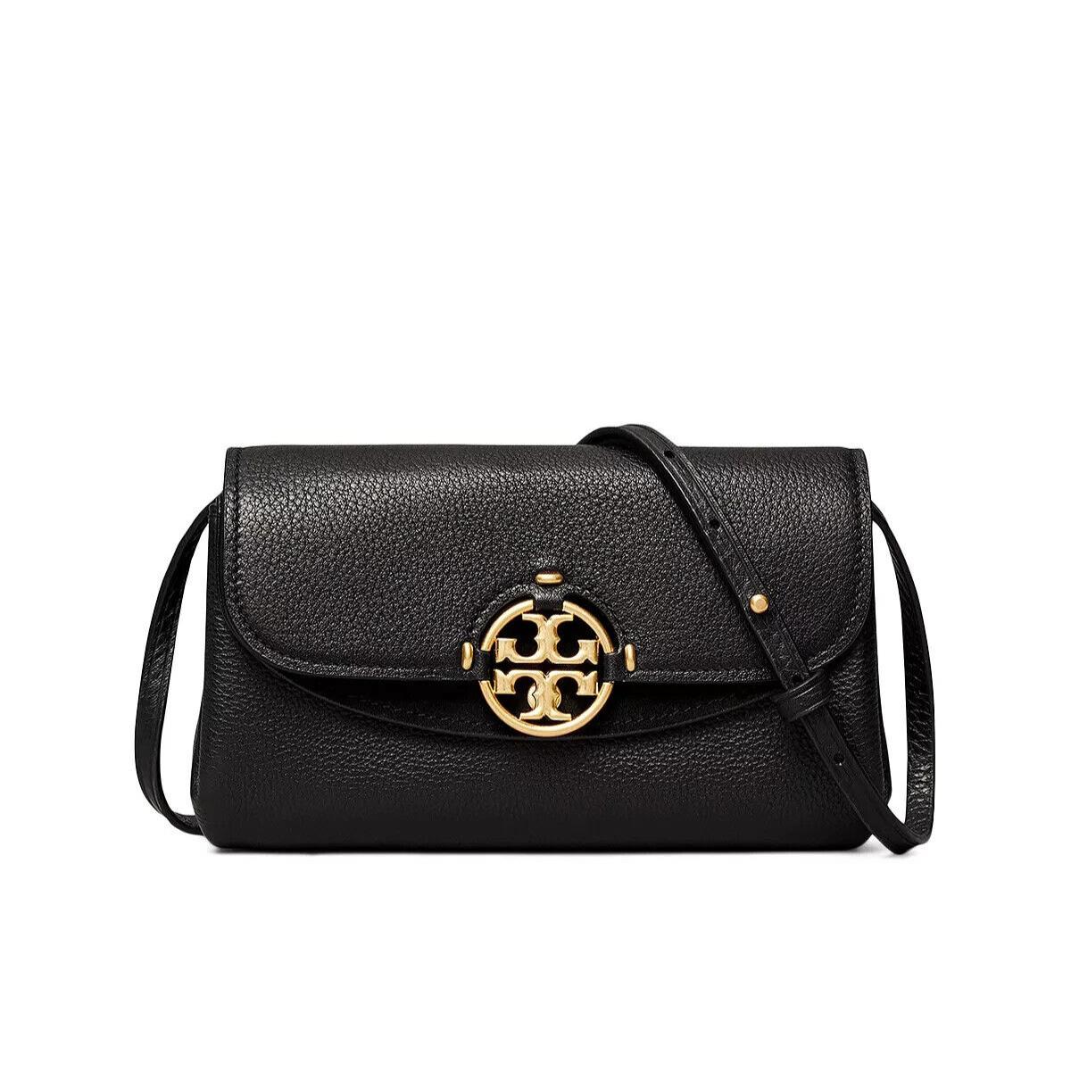 Tory Burch Miller Wallet Leather Crossbody Clutch Bag Black