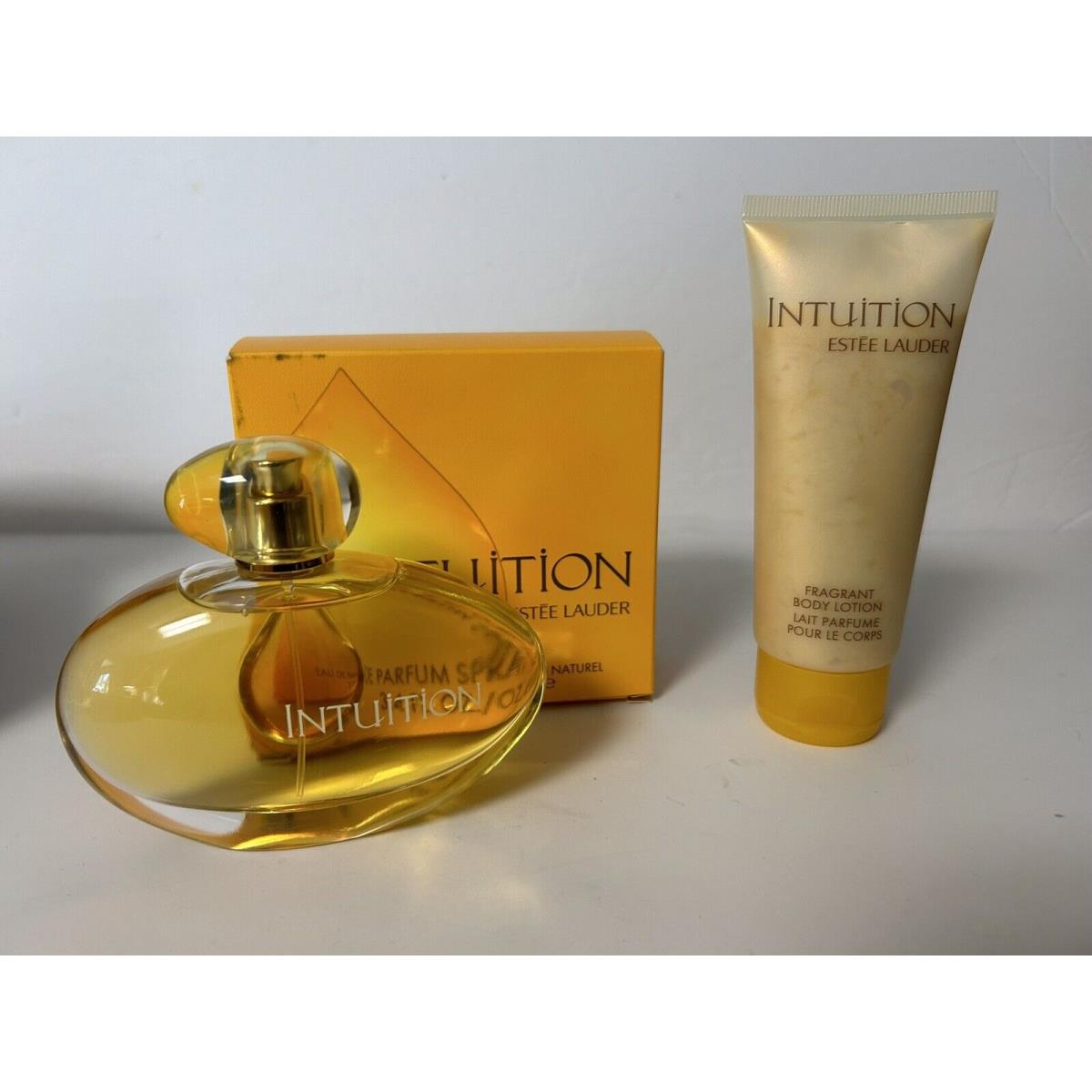 Estee Lauder Intuition Eau de Parfum Perfume 3.4oz Body Lotion Women Set Bag