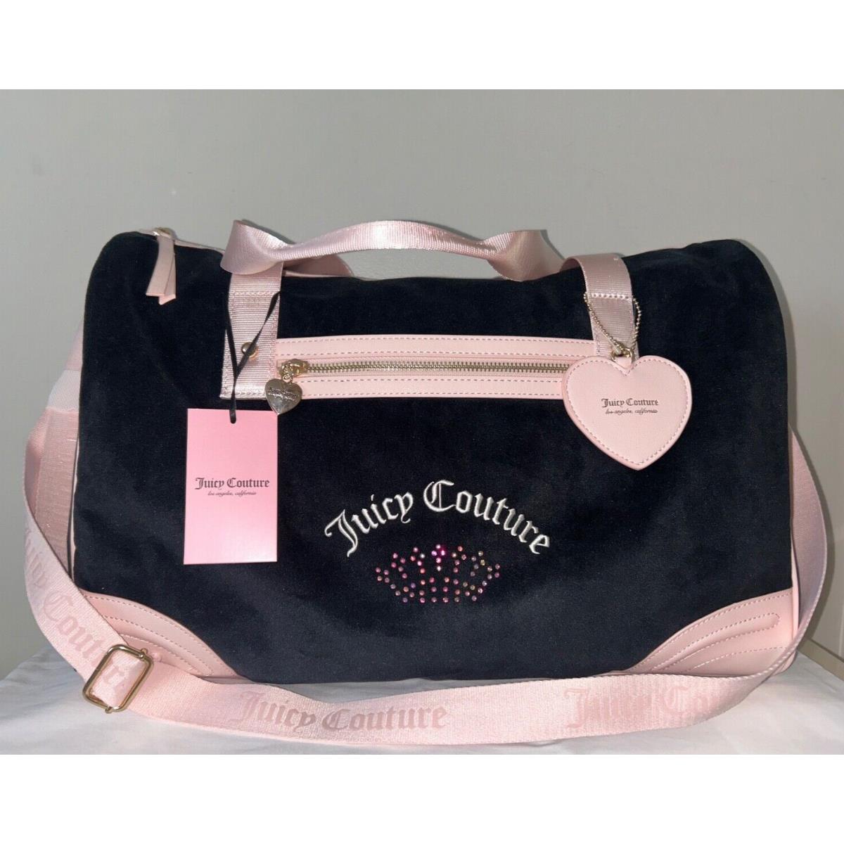 Juicy Couture Heritage Rosie Velour Weekender Bag Black/pink