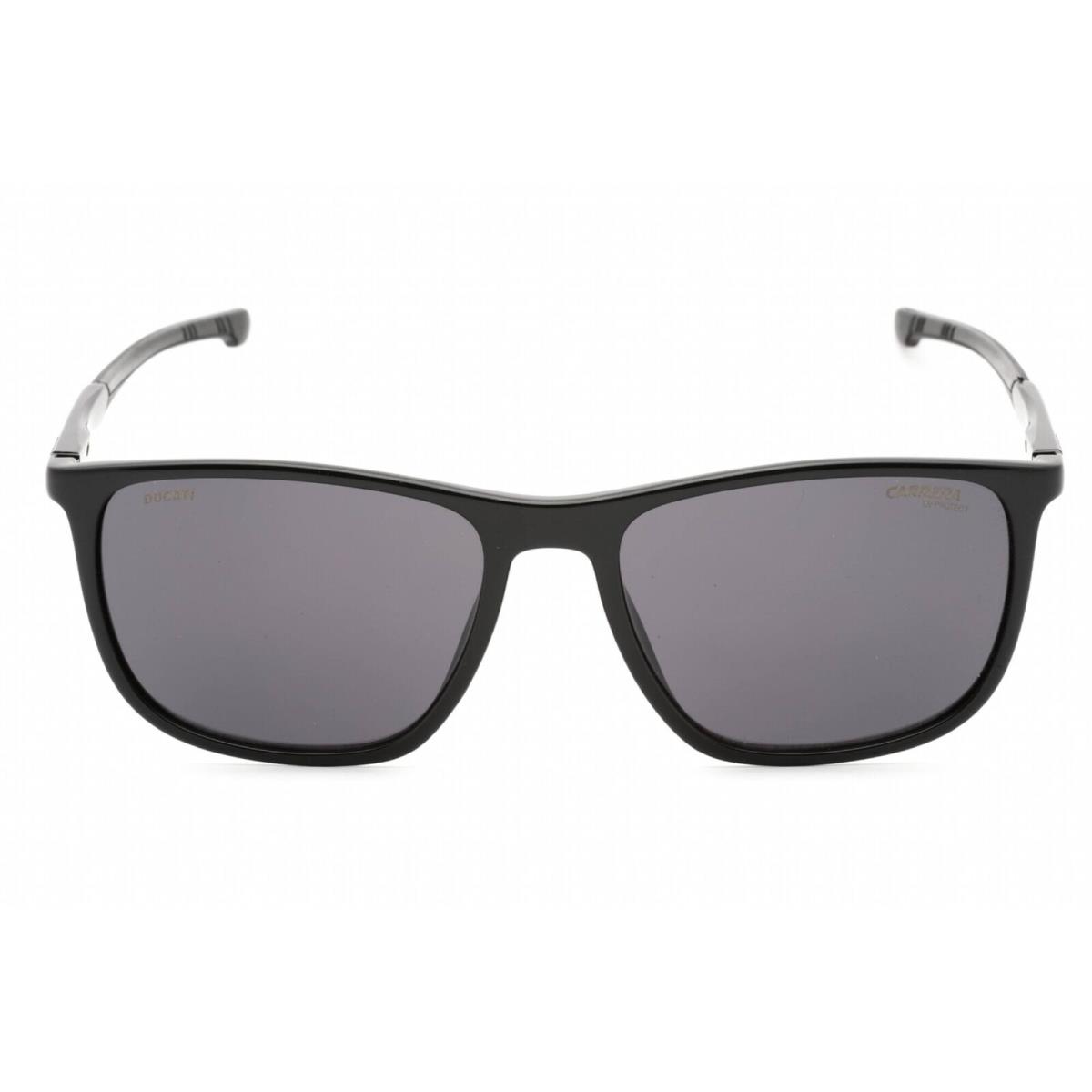 Carrera Ducati Men`s Sunglasses Black Rectangular Frame Carduc 004/S 0807 IR - Frame: Black, Lens: Grey