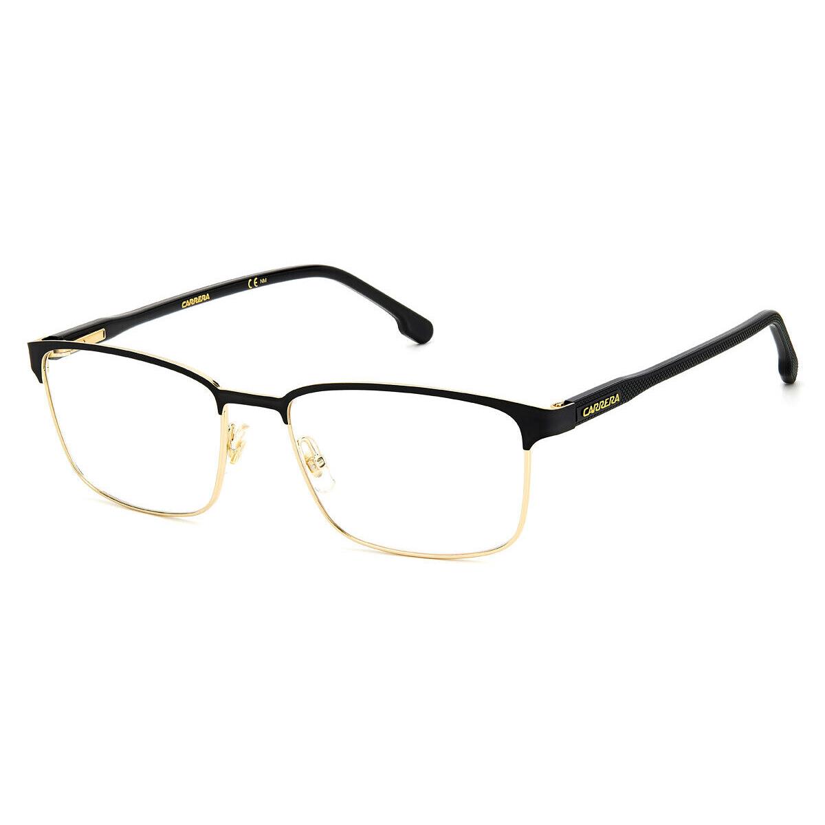 Carrera 262 Eyeglasses Men Black Gold Rectangle 57mm