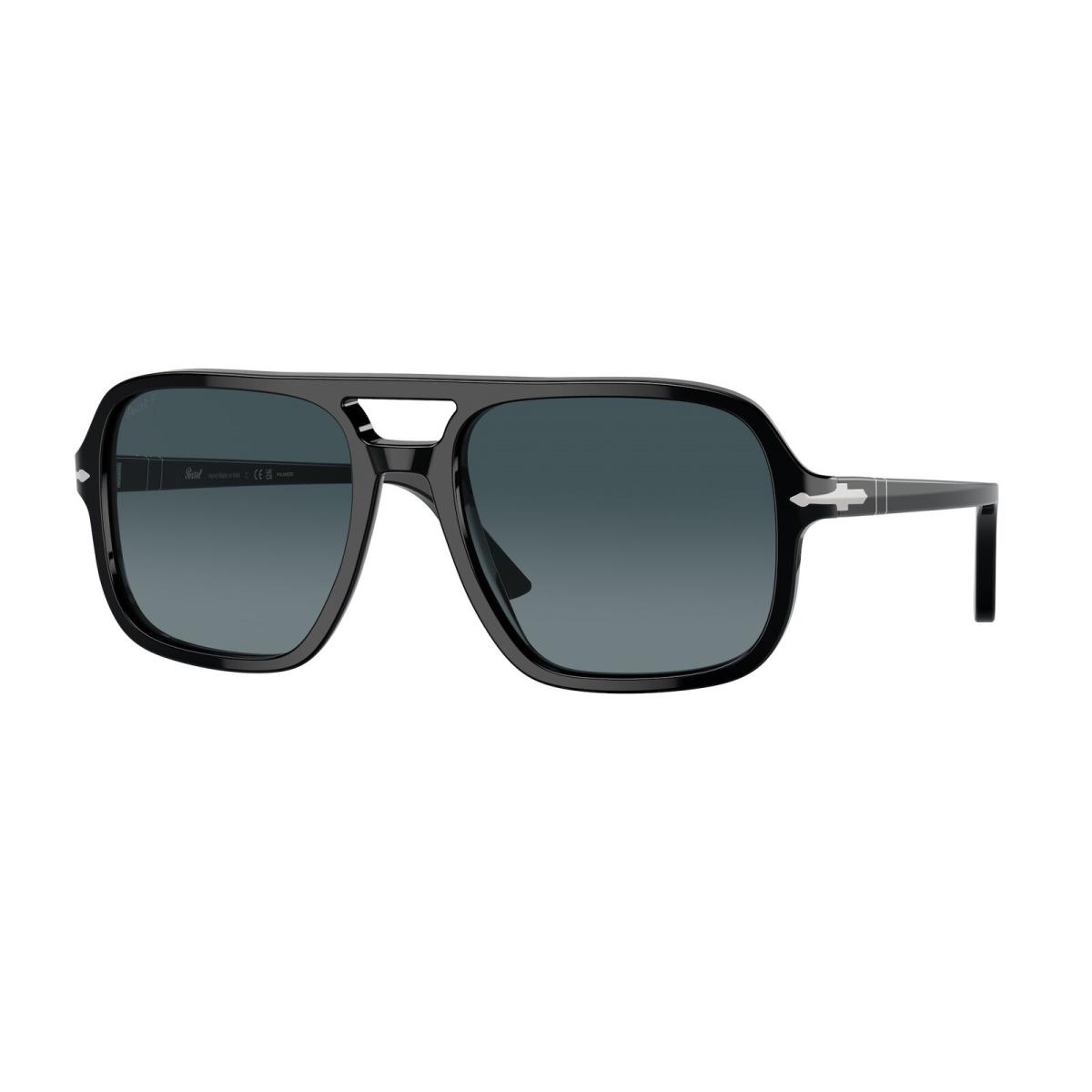 Persol PO3328S 95 S3 Black Lt Blue Grad Dk Blue Polarized 58 mm Men`s Sunglasses