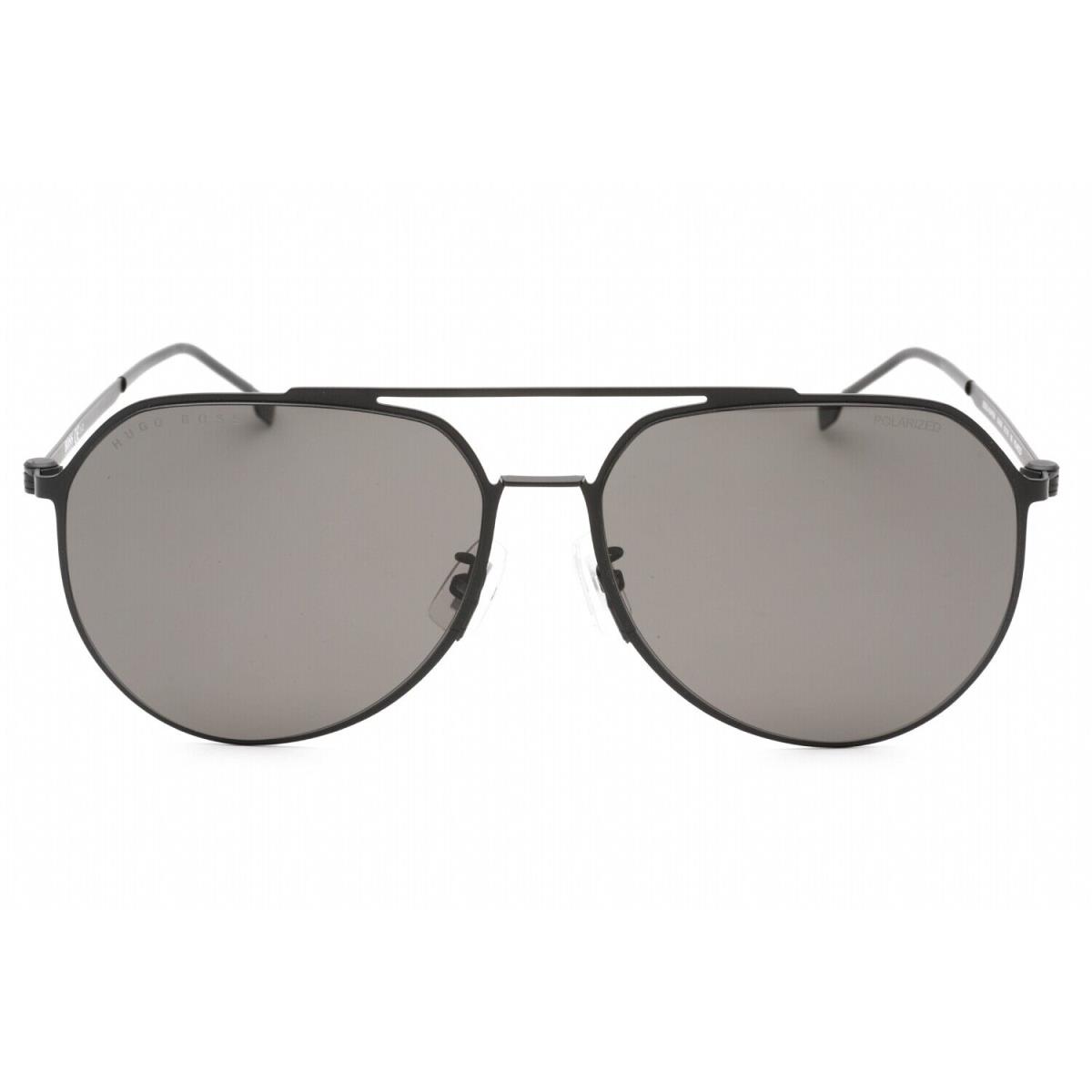 Hugo Boss 1404/F/SK 0VK M9 Sunglasses Matte Black Blue Frame Gray Lenses 61mm - Frame: Mate Black Blue, Lens: Gray