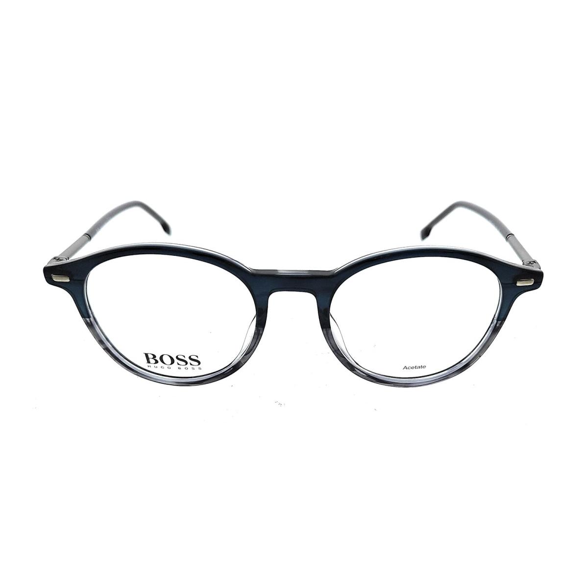 Hugo Boss 1123/U 3XJ Blue Grey Horn Round Optical Frames