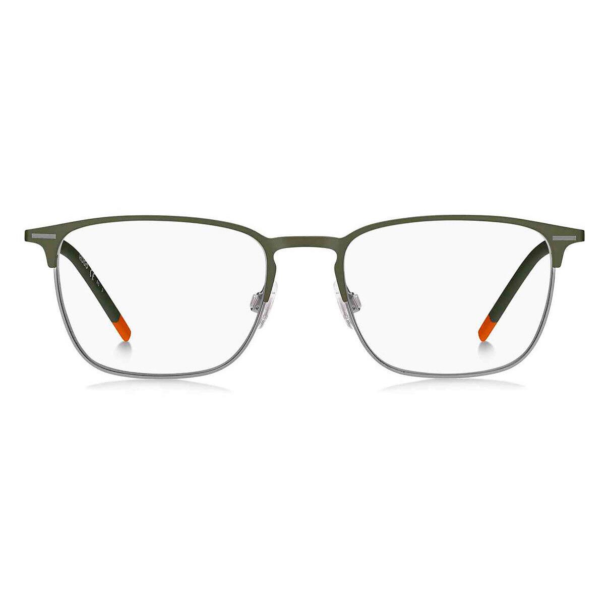 Hugo Boss HG 1235 Eyeglasses Men Green Ruthenium Rectangle 53