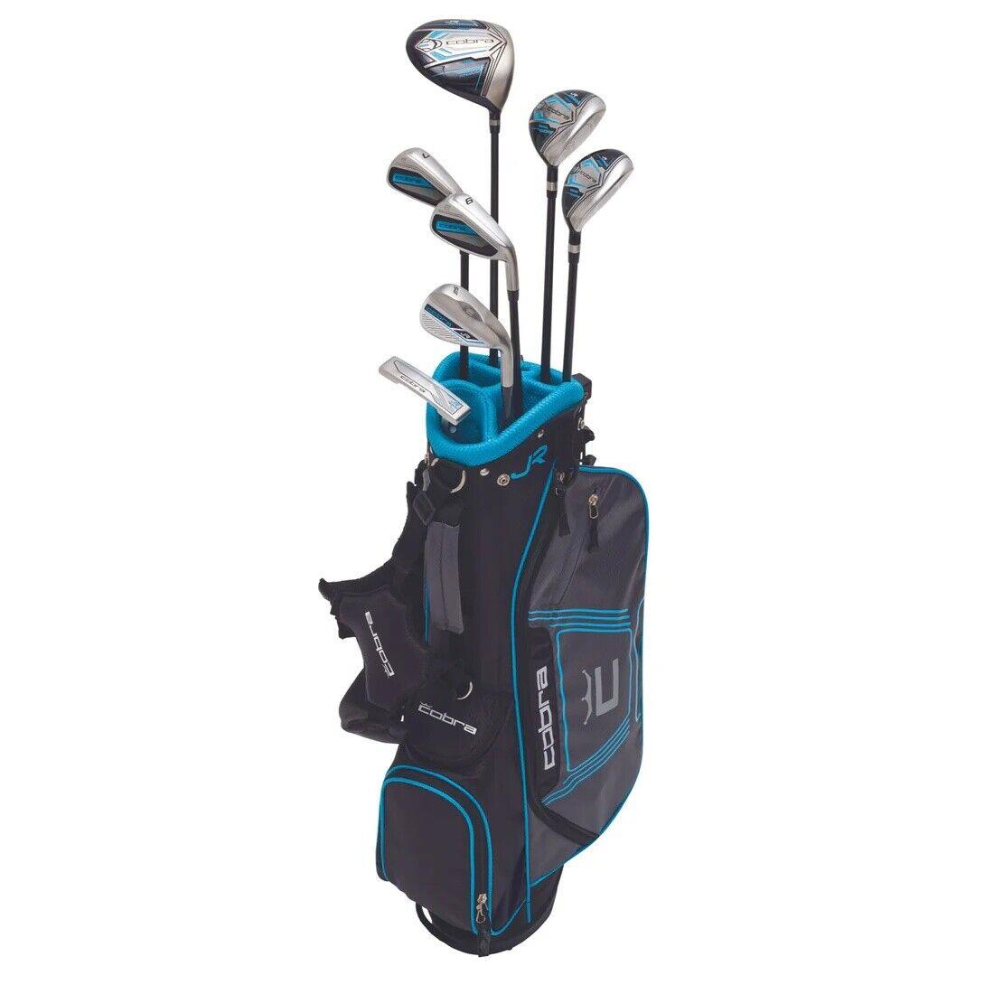 Junior Cobra Girl`s Complete Package 7 Clubs 9-12 Yrs Old Black Blue Stand