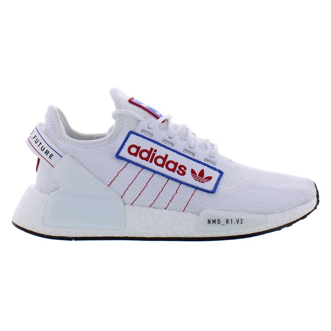 Adidas Nmd_R1.V2 Mens Shoes - White/Blue/Red, Main: White