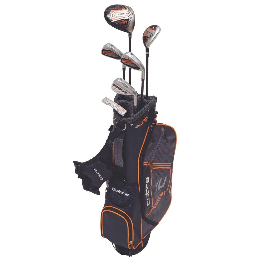 Junior Cobra Boy`s Complete Package 6 Clubs 5-8 Yrs Old Black Orange Stand