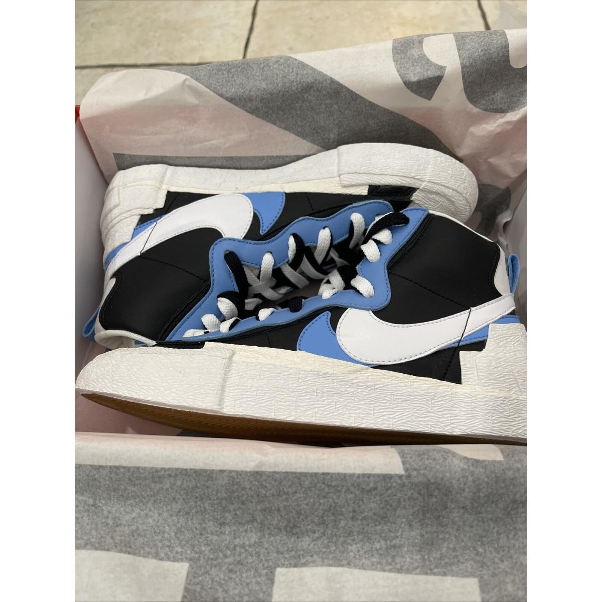 Nike Sacai x Blazer Mid Black Blue Size 7 - Blue