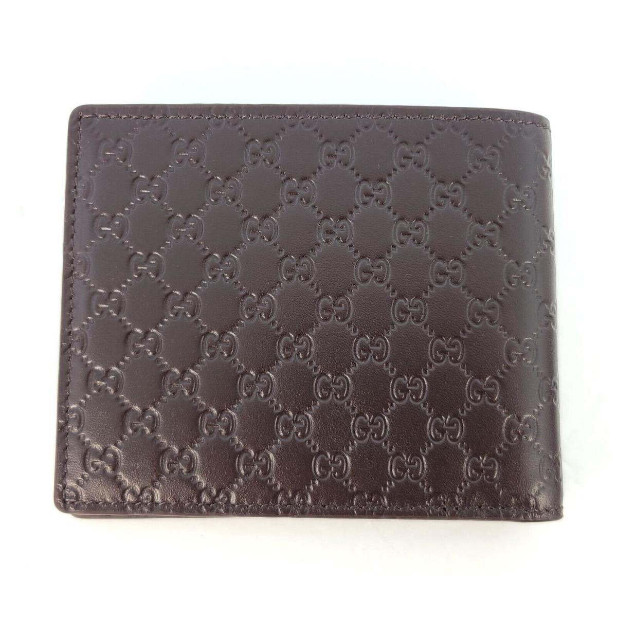 Gucci Mens Brown Bi Fold Micro Guccissima Wallet