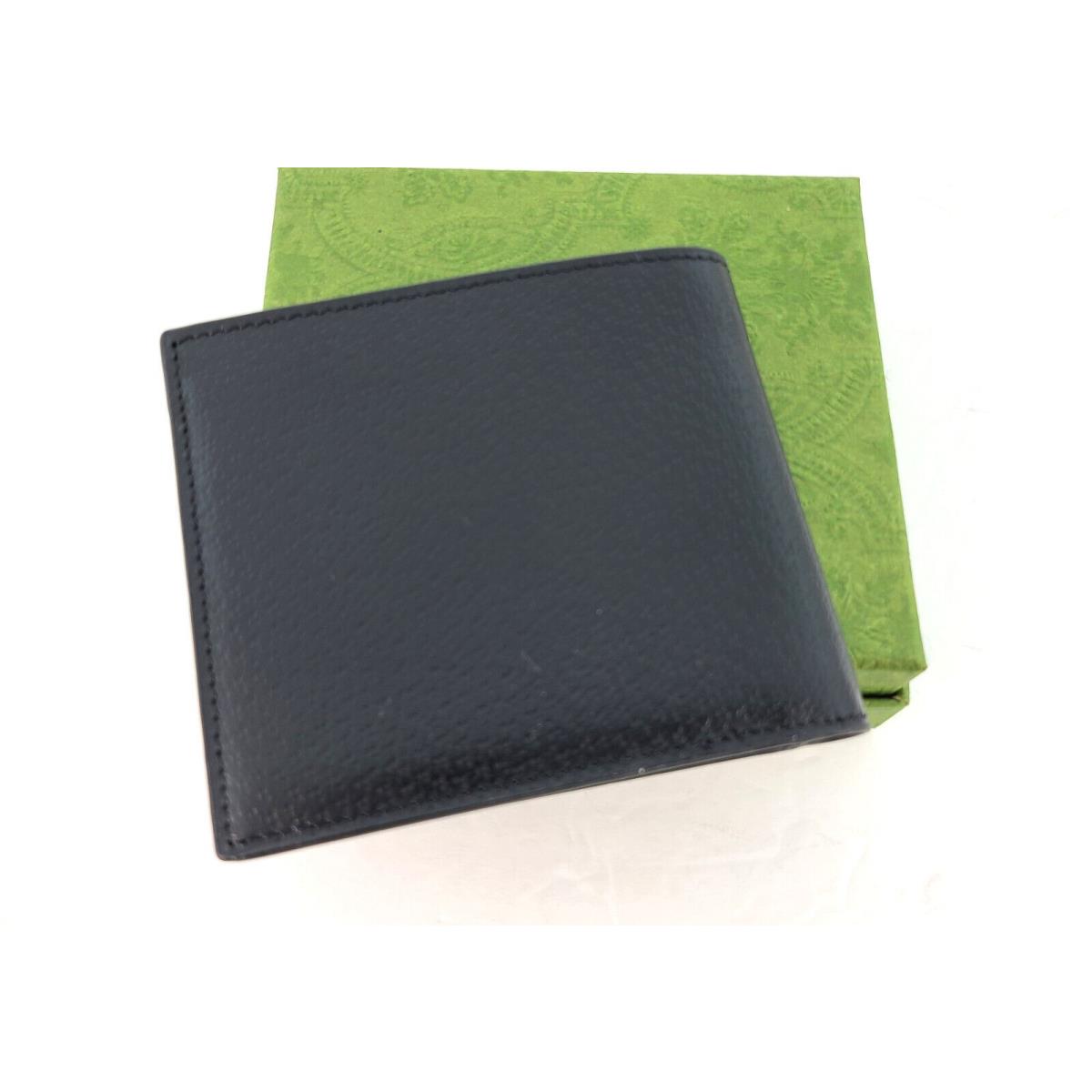 Gucci Black Marmont Gold GG Bi Fold Web Wallet 428726 Wallet w/ Box