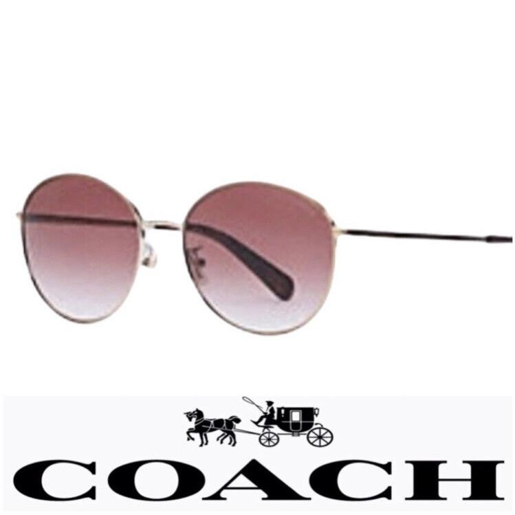 Coach Lia Round Sunglasses + Case C3482 Brown Gradient UV Protection