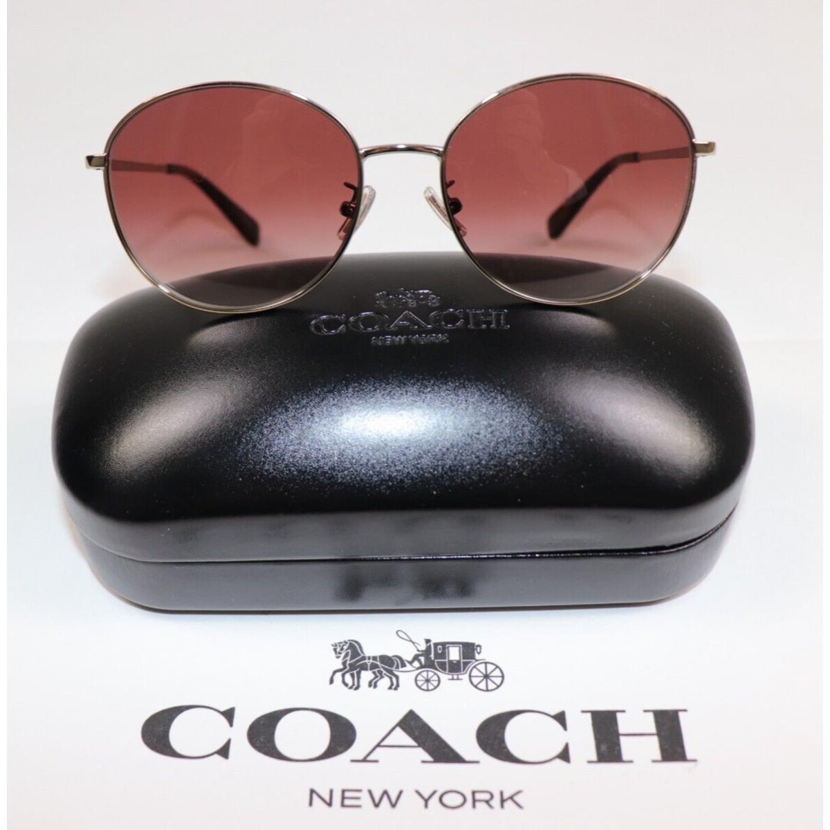 Coach Women`s Sunglasses One Size Amber Gradient Lia Round W/case