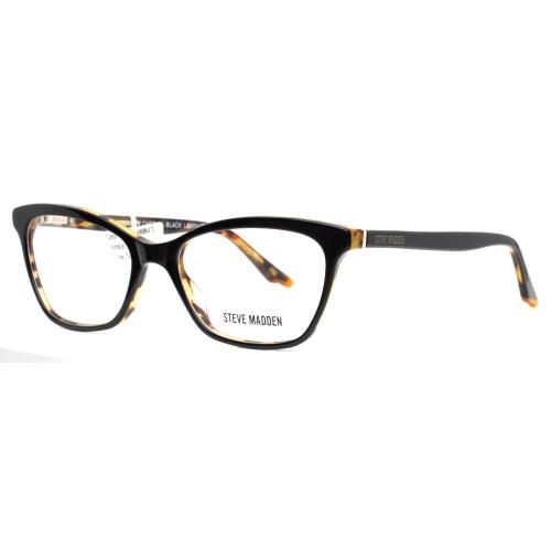 Steve Madden Cheryll Black Laminate Womens Cat Eye Eyeglasses 52-17-140 B:36 B