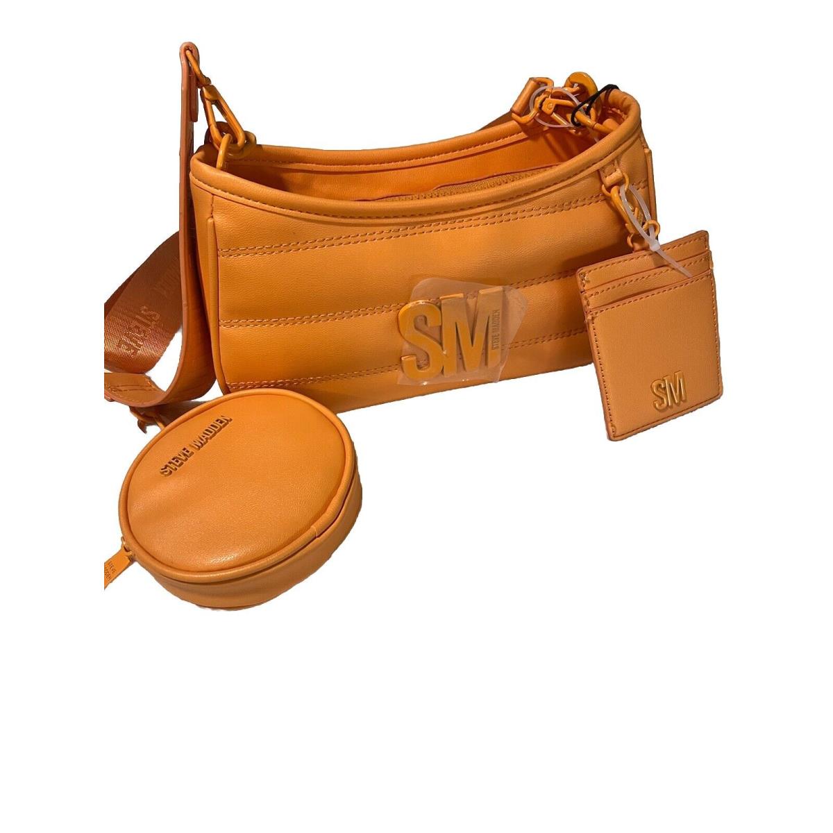 Steve Madden Bzoia Shoulder Crossbody Bag W Air Pod Case Orange Purse Clutch