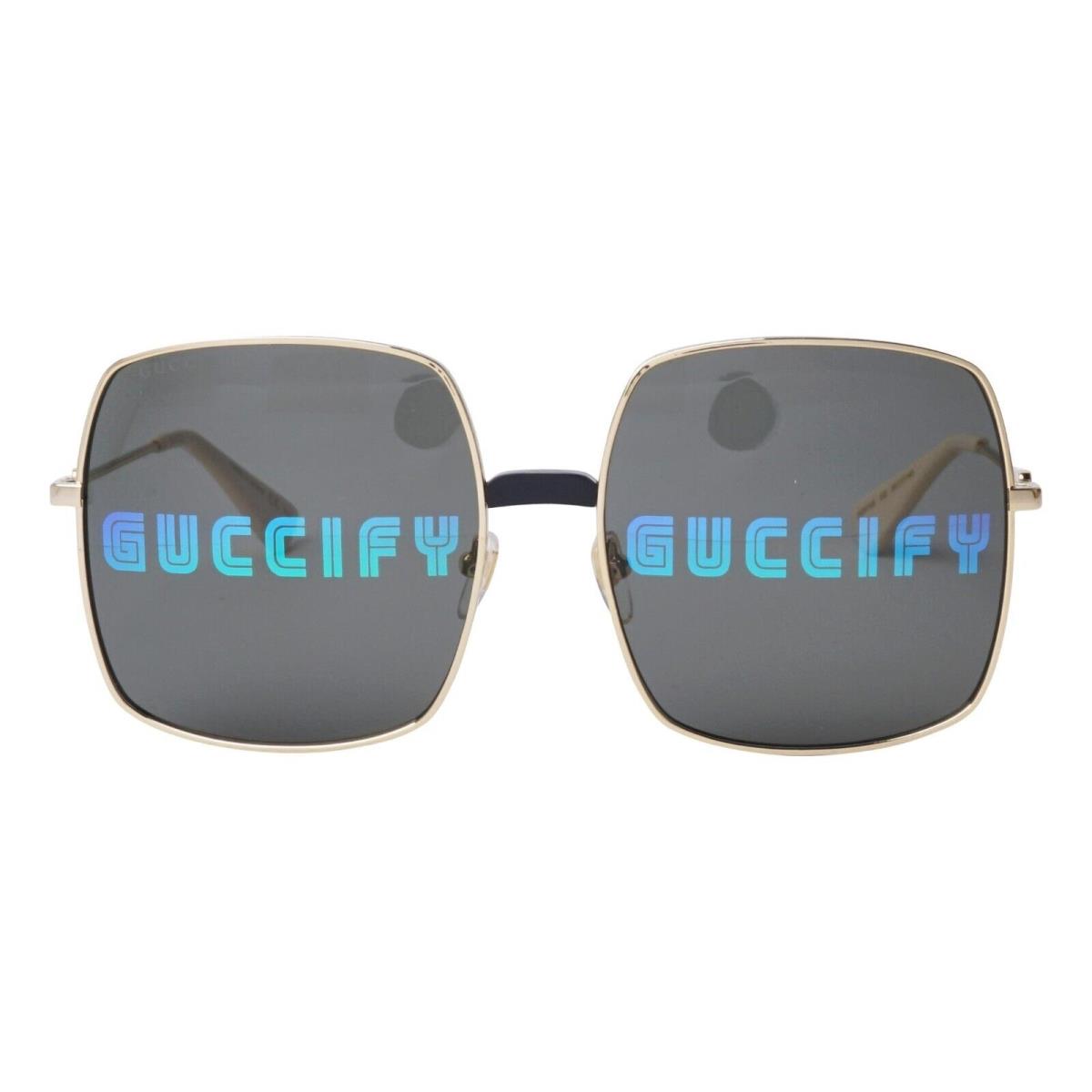 Gucci Sunglasses GG0414 S 002 Gold -grey with Mirror Effectr Lens 60mm