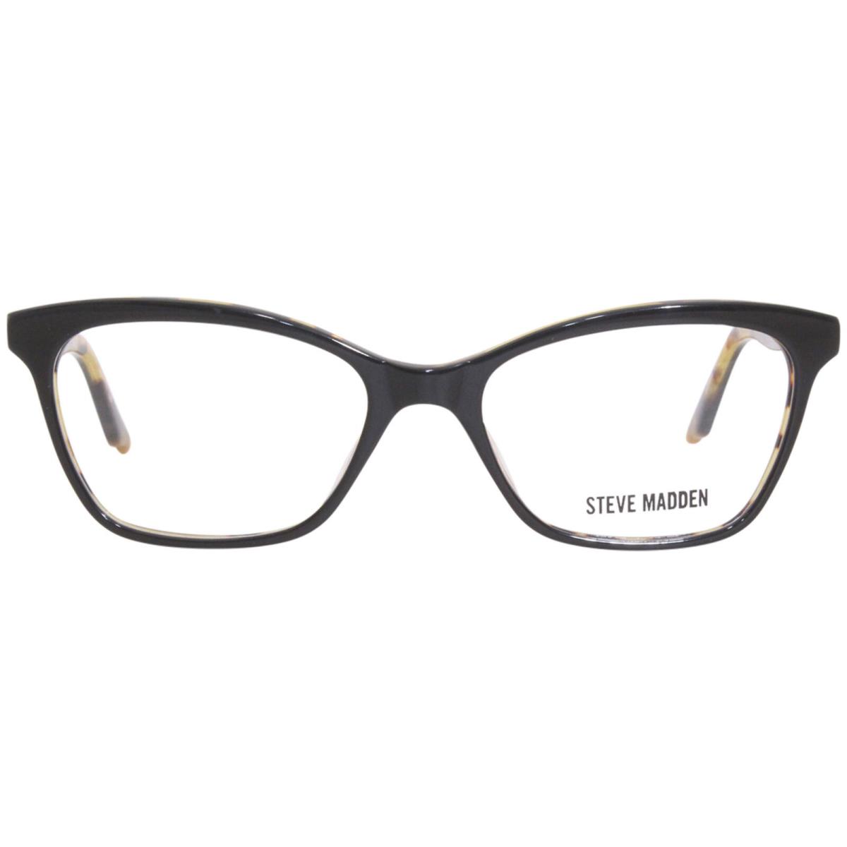 Steve Madden Cheryll Eyeglasses Frame Women`s Black Laminate Full Rim 52mm