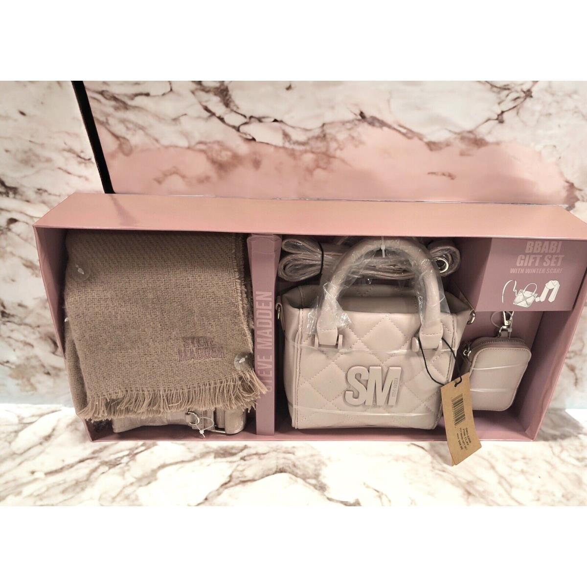 Boxed Steve Madden Bbabi Gift Set Winter Scarf Crossbody Bag Pink Clay