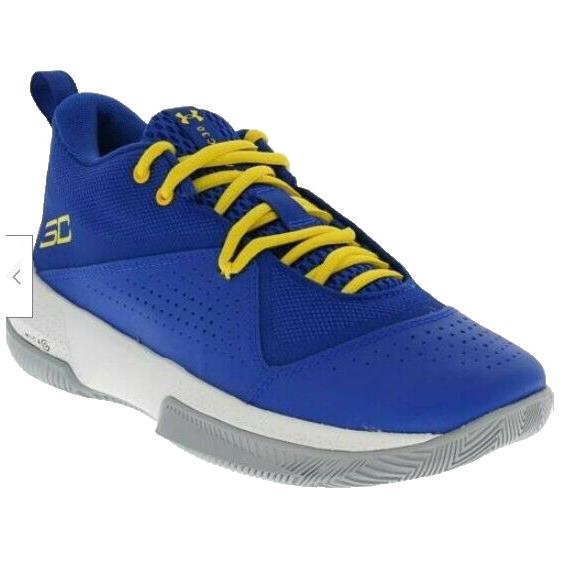 Under Armour GS SC 3Zero IV Royal Blue Yellow Athletic Shoes Size 4Y