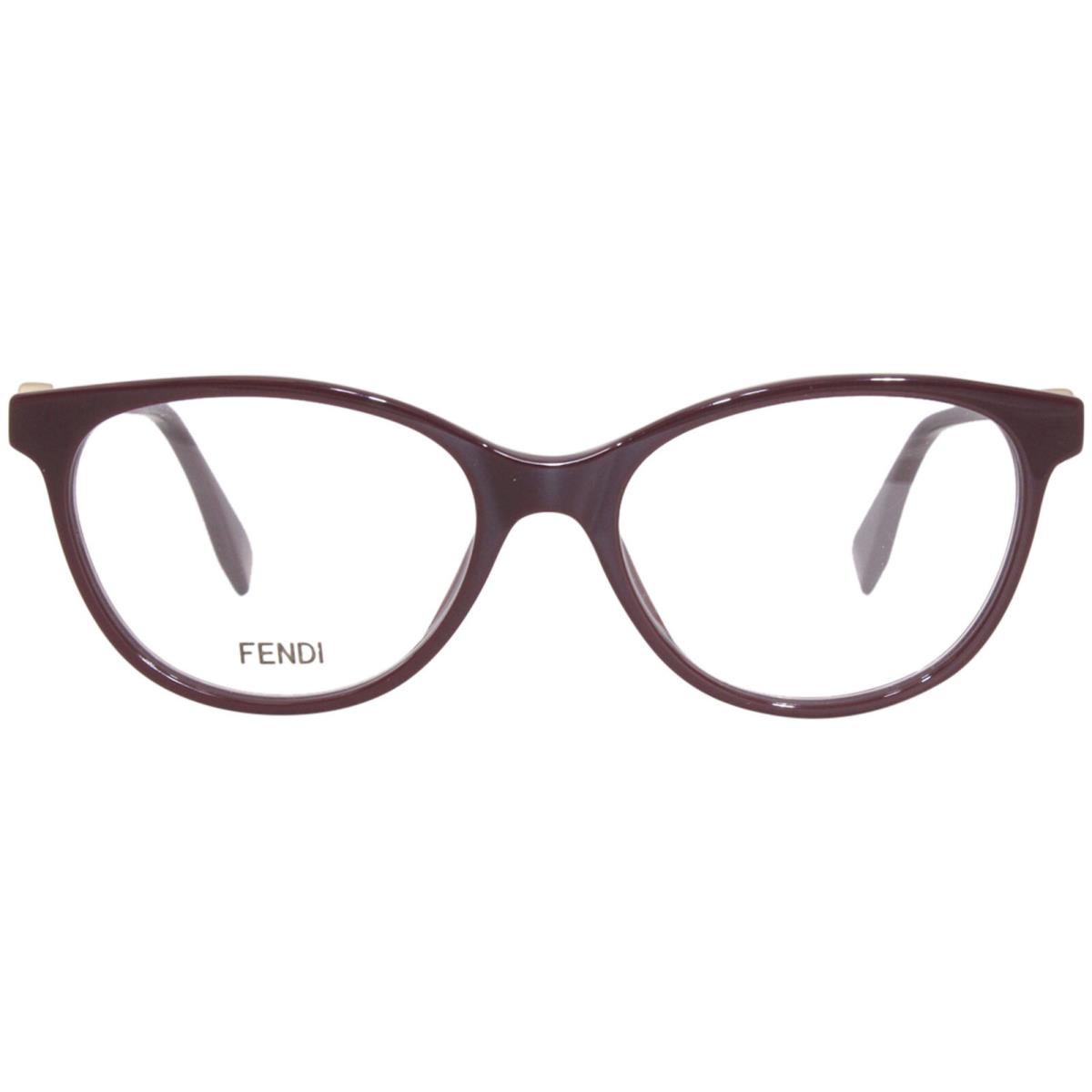 Fendi FF0347 0T7 Eyeglasses Frame Women`s Plum Full Rim Cat Eye 52mm