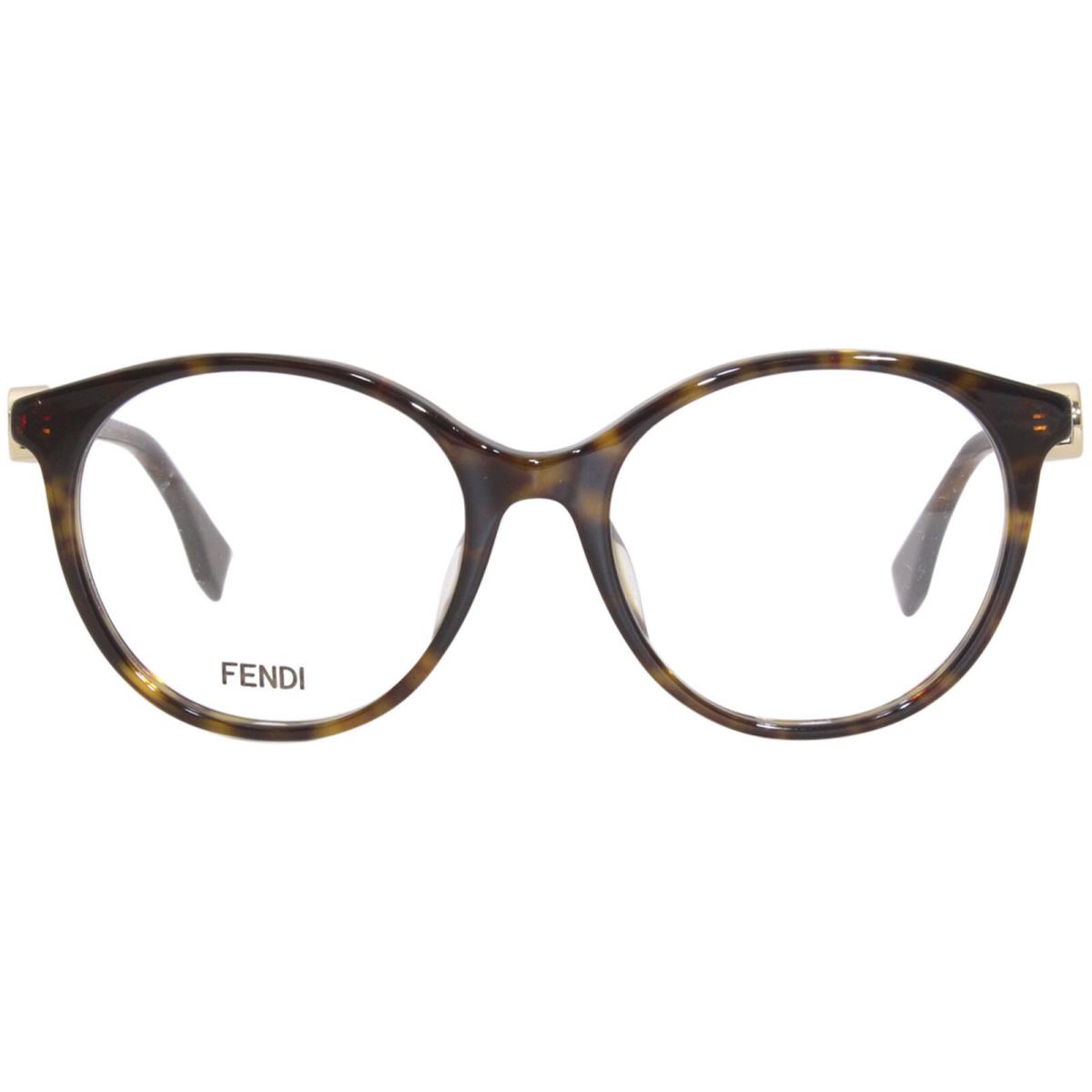 Fendi FF0336/F 086 Eyeglasses Women`s Dark Havana Full Rim Round Shape 51mm