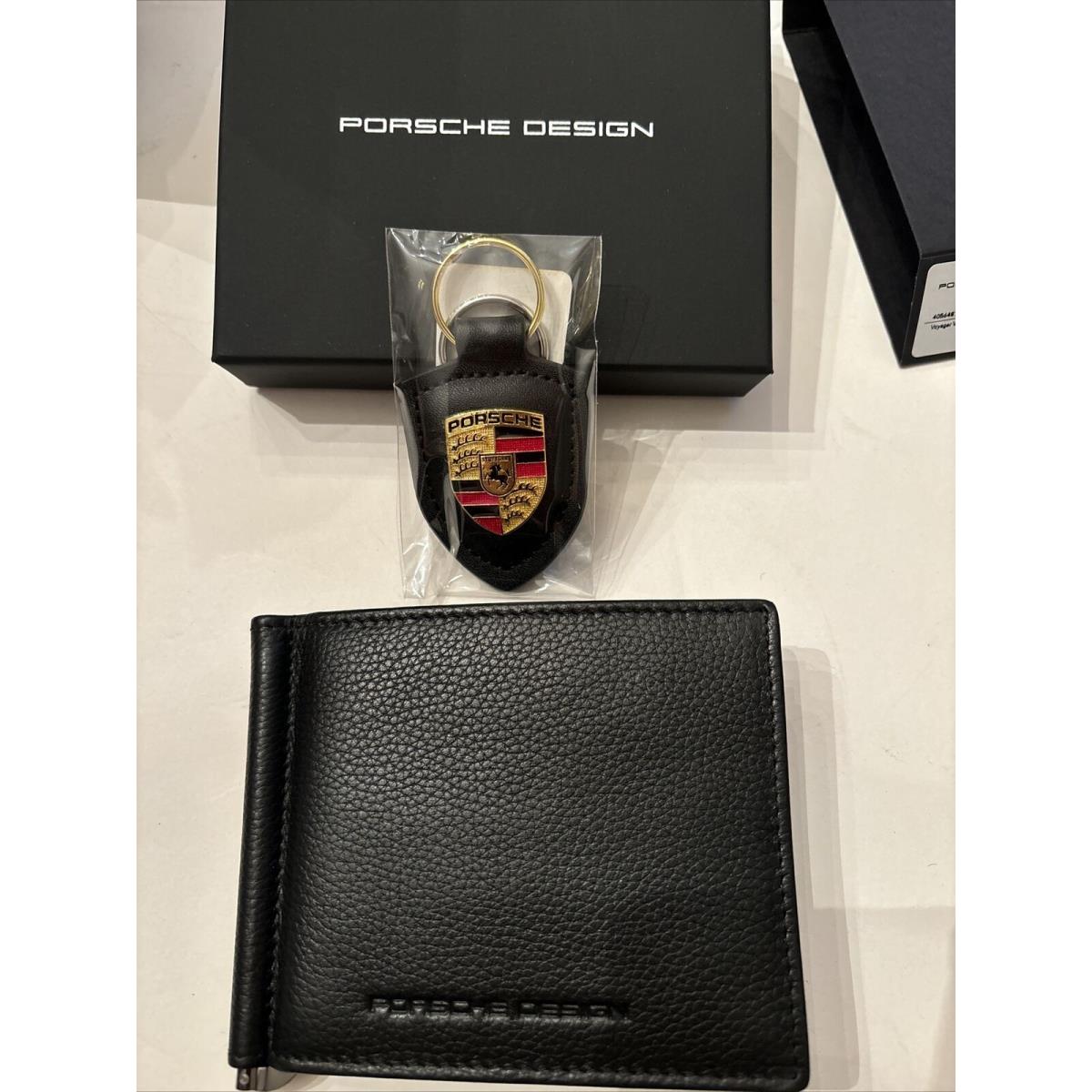 Sleek Porsche Design Wallet Card Holder Compact Leather Black Voyager Wallet 4