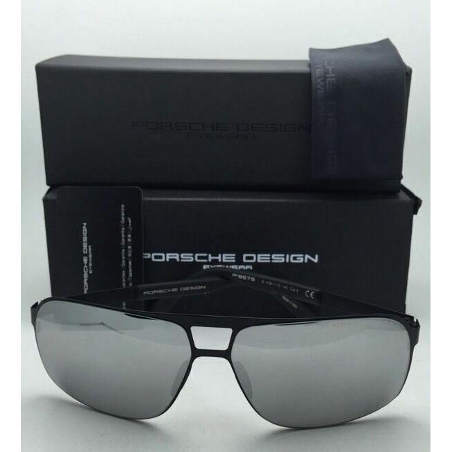 Porsche Design Titanium Sunglasses P`8579 B Black Frame W/grey+silver Mirror